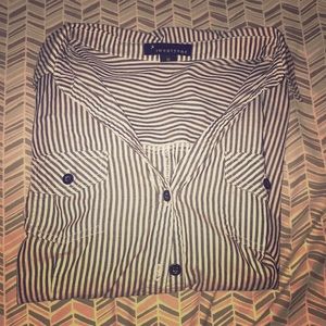 Grey striped button up